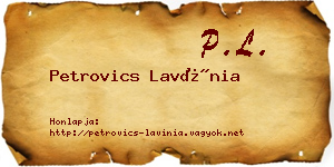Petrovics Lavínia névjegykártya